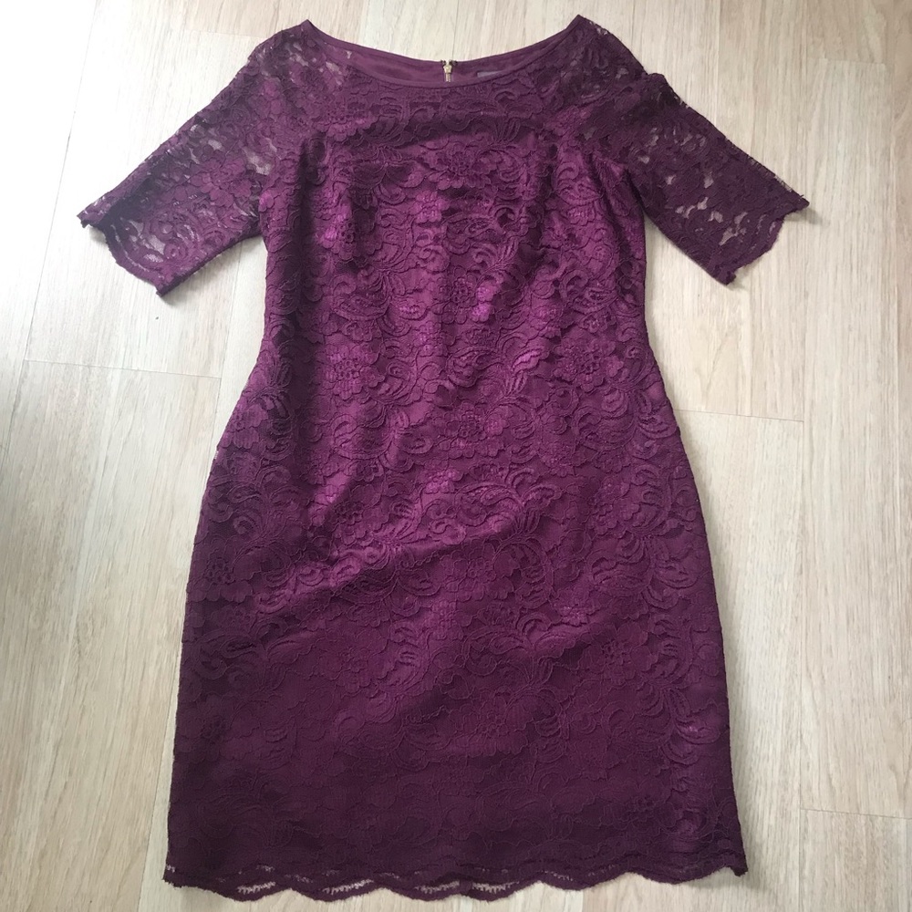 Vince Camuto Purple Floral Lace Dress Size 10